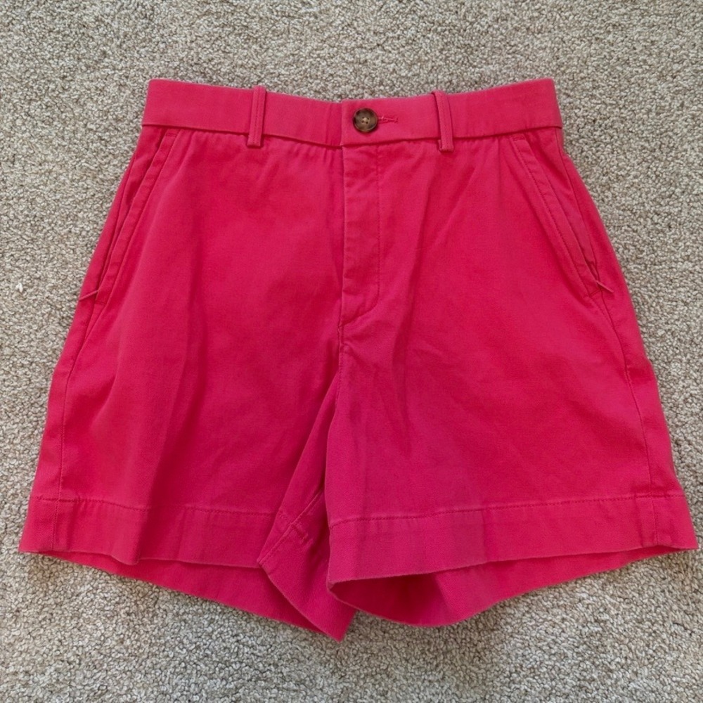 Spanx Supersmooth Stretch Twill Shorts Womens S Hot Pink High Waist Chino